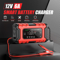 Charger Aki Accu Mobil Motor FOXSUR 12V 6A - 4Ah -120Ah Smart Charging Repair Mode Original