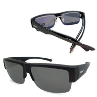【Hawk 浩客】專業偏光套鏡 高質感外掛偏光太陽眼鏡 護眼防曬 HK1008 46 黑框深灰偏光鏡片 公司貨