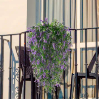 Simulation Flower Artificial Wisteria Flower Vine Fake Hanging Plant for Home Party Wedding Garden Decor