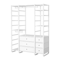 ELVARLI 衣櫃/衣櫥組合, 白色, 165x55x216 公分