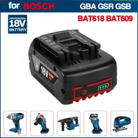 For Bosch professional 18V BAT610G+AL1820CV10.0AH Li-ion battery replacement with LED &amp; for Bosch quick charger 14.4V-18V