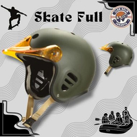 Helm Skate Full + Pet Sepeda Skateboard Outbound Army Doff + PET,HIJAU