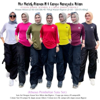 Mix Promo Harga Satu Set Atasan N Petir dan Cargo Harajuku Hitam, Atasan bahan Spandek Polyste, Cela