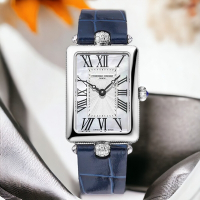 CONSTANT 康斯登 Classics 藝術羅馬刻度 真鑽 女錶 手錶 長方形 藍色-FC-200MPW2AC2D6