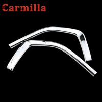 Carmilla 2pcs/set ABS Chrome Car Front Grill Net Trim Sticker Decoration For Toyota Innova 2016 2017 Modification