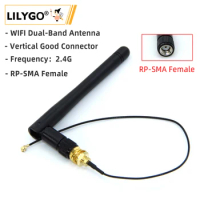 LILYGO® TTGO WIFI Dual-Band Antenna 2.4G 2dbi Wireless Module RP-SMA Female Pin Router 109MM IPX IPEX Vertical Good Connector