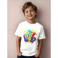 Boys & Girls 6th & 7th Meme T-Shirt - Age 6 Now 7 Years Old Print, Casual Round Neck Short Sleeve To
