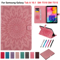 For Samsung Galaxy Tab A 10.1 SM-T510 SM-T515 Fashion Magnetic Wallet Tablet Cover for Samsung Galaxy Tab A 10 1 2019 Case + Pen