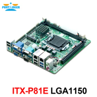 LGA1150 i3 i5 i7 H81 PCIE X16 2 DDR3 8 COM Industrial Grade Dual VGA Motherboard Mini ITX motherboard ITX-P81E