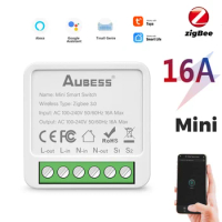 Zigbee3.0 Wifi Mini Smart Switch 16A DIY Light Switches 2 Way Wireless Smart Home with Tuya Smart Life Alexa Alice Google Home