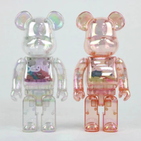 Bearbrick 400% XGirl Pink and White Building Bear BE@RBRICK 28cm Tide Play Doll BE@RBRICK 28cm Decoration Decoration Doll