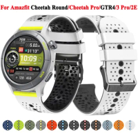 22mm Silicone Watch Strap For Amazfit Cheetah Round / Pro Smartwatch Band For Amazfit GTR 4/3 Pro/GTR2/2E/GTR 47mm Bracelet Belt