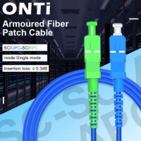 ONTi Outdoor Armoured Fiber Patch Cable SC/UPC-SC/APC Single Mode Single Core Fiber Optic Cable Cord Available 2m-100m SM FTTH