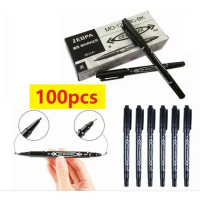 100PCS 2 Head Marker Pen Permanent Marker Pen Double Head Marker Pen Fine and Extra Fine Points