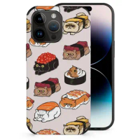 Sushi Persian Cat Phone Cases For Iphone 14 13 12 11 Plus Pro Max Mini Xr 7 8 Fiber Cover Phone Case Cat Sushi Apple Iphone
