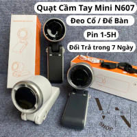 Quạt Tích Điện N607 5 Cấp Gió-Để Bàn-Cầm Tay-Đeo Cổ-Ngỏ Gọn Xinh Xắn