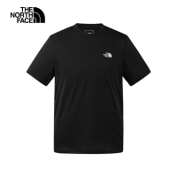 【The North Face 官方旗艦】北面男款黑色吸濕排汗舒適透氣休閒短袖T恤｜8826JK3