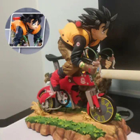 20cm Anime Bike Goku Action Figure Dragon Ball Z Statue GK BOX Goku Figure Ride Cycling Figurine PVC Model Desktop Ornament Toys