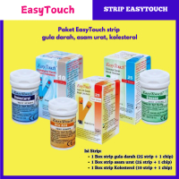 EasyTouch GCU Paket Strip Refill Gula Darah Asam Urat Kolestrol 3 Box Hemat Harga Murah untuk Alat G