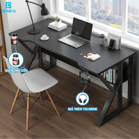 Bàn gaming, bàn làm việc Nội Thất 5C chân Double K,  mặt gỗ MDF dày 15mm kèm 2 lỗ đi dây điện tiện l
