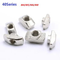 50PCS M4/M5/M6/M8 Carbon Steel T nut hammer head Fastener nut aluminum connector for 40 series slot groove 8MM aluminum profile