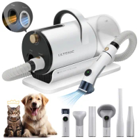 Proscenic Pet Grooming Kit Vacuum Suction Pet Hair, Deshedding Trimmers with 6 Grooming Tools for Dogs Cats and Animals