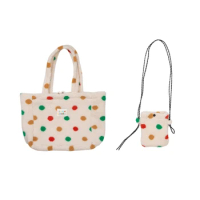 2023 Plush Handbag Tote Bag / Crossbody Bag Winter Colorful Dot Bag Fashion Sling Bag Versatile Shoulder Bag for Women