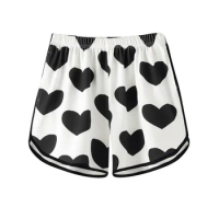 Women's Short Trousers Heart Print Cotton Sleep Pants Female Pajamas Pants Bottoms Sleepwear Pajama For Young Girls Pijama Mujer