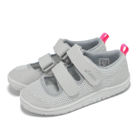 【asics 亞瑟士】涼鞋 Meshoes Mini 中童 灰 粉 魔鬼氈 護趾 小朋友 休閒鞋 亞瑟士(1144A365022)