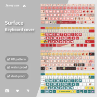 Keyboard Skin Cover for Microsoft Surface Pro 9/7/8/7+/X/6/5/4/go 3/2 Laptop GO 2 Book 3 Protector Case 13 15 12.4 cartoon fun