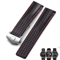 high quality Genuine Calfskin Leather Watchband For Tag Heuer Aquaracer 300 CARRERA F1 Watch Strap Bracelet 19mm 20mm 22mm