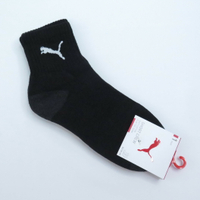 PUMA BB124703 Fashion素色跳豹消臭厚底短統襪 台灣製 黑【iSport愛運動】
