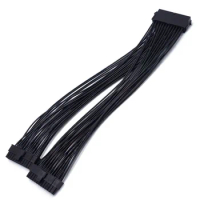 32cm ATX 24Pin 1 To 2 Port Power Supply Extension Cable PSU Male To Female Splitter 24PIN Extension Cable