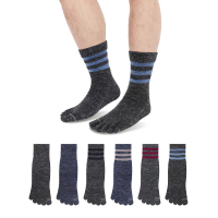 【FAV】3雙組/安哥拉竹炭除臭五指襪/型號:T235(羊毛襪/保暖襪/除臭襪/中筒襪/五指襪)