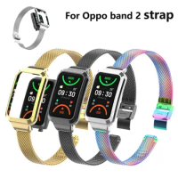 Metal Watch Strap For OPPO Band 2 Stainless Steel Mesh Bracelet Smart Watch Band For OPPO Smart Band2 Accessories Wristband