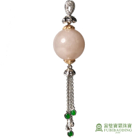 【Fubibaoding jeweler 富璧寶鼎珠寶】香檳粉冰種翡翠圓珠墜(天然A貨翡翠 圓珠 冰種)