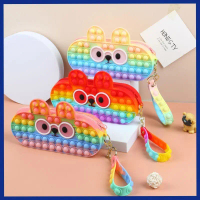 KOTAK PENSIL POP IT ( DEPAN BELEKANG BISA POP IT)  Pop It Makaron Murah Fidget Toy Murah Mainan Anak