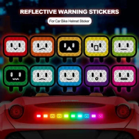 10Pcs Universal Motorcycle Car Bike Sticker Cartoon Safety Warning Reflector High Reflective Tape for Car Bike Helmet Stickers