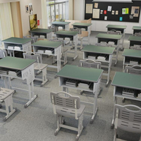 課桌椅中小學生學校教室書桌兒童家用升降學習桌輔導補習班培訓桌AFT