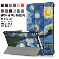 華為平板套T5 10.1吋磁吸T3 9.6吋 M6保護殼 10吋皮套M5 lite 10.1吋 8吋M5青春版彩繪防摔殼