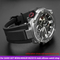 Resin Silicone Watch Strap For Casio G-shock GST-B100 GST-210 GST-W300/400G/S310 Men's Sports Waterproof WatchBand Bracelet
