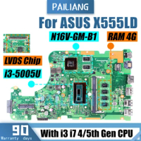 For ASUS X555L X555LD Laptop Motherboard I3 I5 4/5th Gen N15V-GM-S-A2 With RAM 4G On board DDR3 Notebook Mainboard Tested