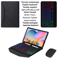 Cover Funda for Samsung Galaxy Tab S6 Lite 10.4 Keyboard Case for Galaxy Tab S6 Lite SM-P610 P615 Backlit Keyboard Cover Leather