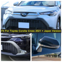 Fog Lights / Front Bumper Mesh Center Grille Grill Moulding Strips Cover Trim For Toyota Corolla Cross 2021 - 2023 Japan Version