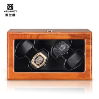 Automatic Watch Winder with 4 Slot Wood Box Quiet Japanese Mabuchi Motor Adjustable Modes Watch Storage Winding Boxes Case