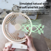 Cute Mini portable fan, USB desktop fan table, quiet 3 speed wind personal fan with 120° rotating head standing fan Room Camping