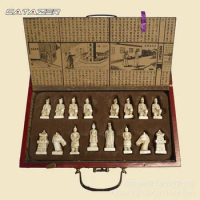 Wooden Antique Chinese Chess Pieces Set Board Game Family Leisure Toys Chinese Chess Board Game Chess Set Adult Birthday Gift