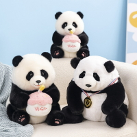 賽特嘟嘟 可愛熊貓蛋糕玩偶仿真毛絨玩具 生日禮物娃娃