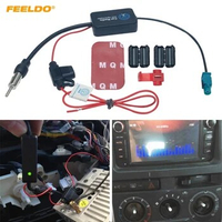 FEELDO Car Antenna FAKRA AM/FM Radio Signal Amplifier Booster For Audi Volkswagen Aerials Fakra Anteena Booster Parts #HQ6140