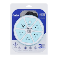 ดาต้า ปลั๊กไฟมาตรฐาน 3 ช่อง 4 USB รุ่น APU3624BLUE สีฟ้า